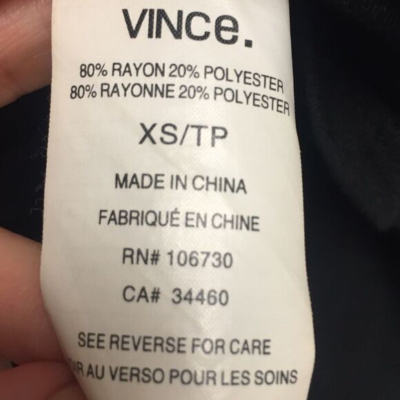 Vince Double V-Neck Long Sleeve Shirt Black XS - Picture 7 of 7